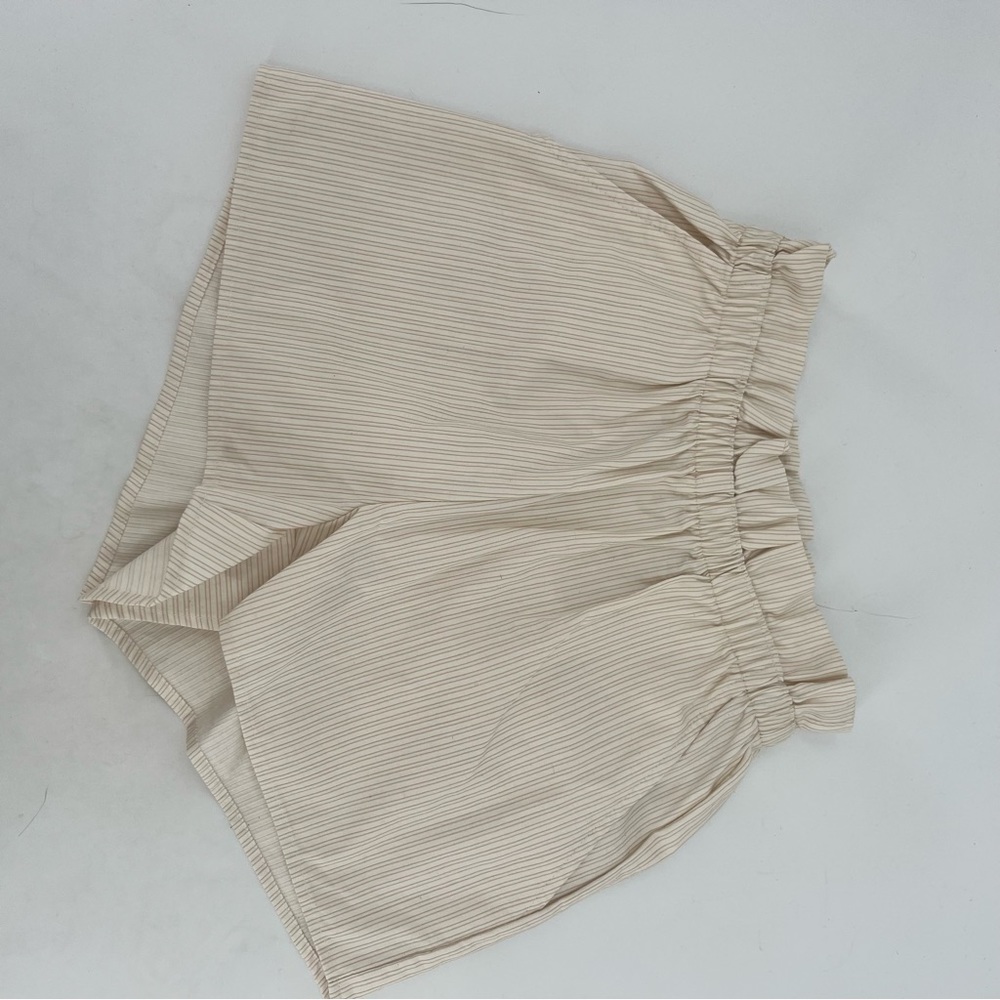 Urban Renewal Recycled Paperbag Seersucker Neutral High Waist Shorts XS - Picture 2 of 11